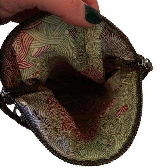 The Sak Silverlake Crossbody Bag Gray Leather Studded Fringe Boho Western - Picture 8 of 9